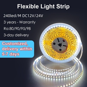 Striscia <span class=keywords><strong>LED</strong></span> QM 240 <span class=keywords><strong>LED</strong></span> per Metro Certificata UL SMD 2835 24V 12W Controllata via <span class=keywords><strong>Wifi</strong></span> Bianco Freddo Illuminazione Paesaggistica Garanzia 3 Anni - Product Image 2