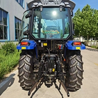 Tracteur agricole à roues de 100 chevaux, fourni directement par l'usine, avec cabine fermée confortable