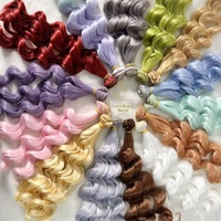 Perruque pour poupée BJD SD, fibre haute température, boucles en forme de nouilles, 15 cm, mèche de cheveux synthétiques pré-collée pour la fabrication de poupées DIY