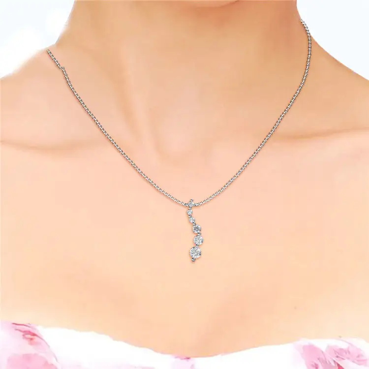 Collares De Plata 925 Vente en gros Zircon cubique Amour Diamant Pendentif Collier 925 Sterling Silver Initial Pendentif Collier Bijoux