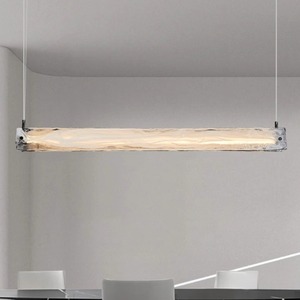 Italian Modern Minimalist Dining Room Bar Island Long Strip Pendant Cloud-like Glass <b>Chandelier</b> with Smart <b>Lighting</b> Fixture - Product Image 4