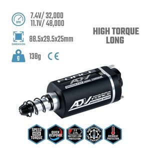 ADV-AIRSOFT มอเตอร์ไร้แปรงถ่าน 7.4V-11.1V แรงบิดสูง แบบยาว สำหรับ AEG - Product Image 3