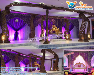 Mandap de Madera de Alta Calidad para Bodas, Mandap de Diseño de Madera para Bodas Gujarati en Suecia, Mandap de Madera Tallada de Lujo para Bodas en Australia - Product Image 4