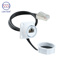Connecteur RJ45 étanche et anti-poussière Lshitech, montage sur panneau, transmission haute vitesse Cat5/Cat6 8p8c pour Ethernet