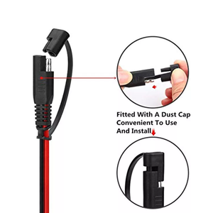 18AWG 2Pin konektor SAE dengan tutup debu kabel otomotif SAE Pigtail Plug kawat merah hitam Harness - Product Image 2
