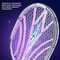 Raquette anti-moustiques électrique 2-en-1 rechargeable avec attraction et répulsif automatiques pour usage domestique, non toxique, couvre 11-20