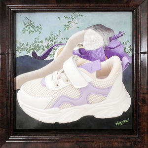 Calzado Infantil para Niña, Otoño, Casual, Cómodo, Parte Superior de Microfibra con Diseño Ondulado, Suela Gruesa, Cierre de Velcro, Antideslizante - Product Image 3