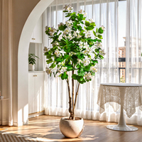 Arbre artificiel de bougainvillier de 1,80 m avec tronc en faux bois, fleurs rose vif, pour décoration intérieure et extérieure, maison, bureau, mariage