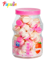 Hot Sale Strawberry Flavour Mini Chewy Candy Super Cute Yogurt Bottle Shape Pack Soft Natural Fruit Flavoured Chews for Kids