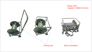 Cơ giới có thể thu vào sợi trống/spool giỏ hàng manpack Ba lô 1500m/1000M Cáp Reel - Product Image 4