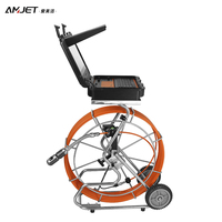 Amjet DrainEye-Mine Tête rotative à 360 degrés Caméra d'imagerie d'égout de pipeline de 100m Écran HD de 13 pouces Sonde 512Hz avec localisateur