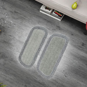 Têtes de balai serpillère plates en microfibre réutilisables pour le nettoyage et le frottement des sols humides et secs avec essorage manuel et manche en aluminium - Product Image 3