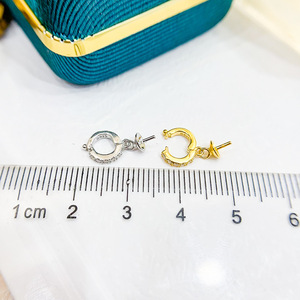 Pendentif en argent S925 DIY, perles elliptiques de 8 à 15 mm, collier avec support vide, style bouton, accessoires en perles - Product Image 4