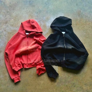 Custom Waffle Texture Knit Vintage Sun Faded Hoodie for <b>Men</b> <b>Jackets</b> <b>Pullover</b> Zip up Waffle Hoodies for <b>Men</b> - Product Image 6