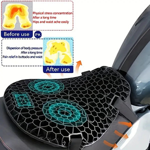 Bantalan Jok Motor Gel untuk Perdagangan Luar Negeri Lintas Batas, Alas Duduk Musim Panas, Lipat, Model Sarang Lebah 3D - Product Image 1