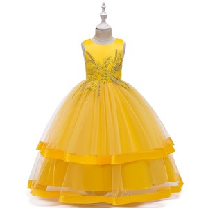 Noble princesse robe de mariage fille grosse fille rouge petite robe anniversaire fleur robe 8 ans - Product Image 4