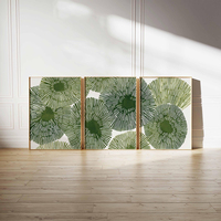 HAOWAI OEMODM 3 pièces d'impressions d'art botanique à feuilles vertes, décoration moderne pour la maison, ensemble de 3 décorations pour chambre à coucher et salon