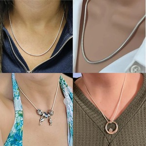 Cadena de Serpiente de Acero Inoxidable de 1/1.5/2.4/4.2MM de Ancho, Collar Impermeable para Mujer <span class=keywords><strong>y</strong></span> <span class=keywords><strong>Hombre</strong></span>, Estilo Japonés Coreano, Gargantilla Hip Hop - Product Image 6