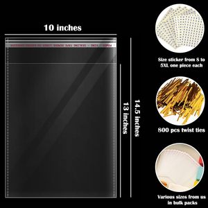 ถุงแก้วใสขนาดใหญ่ 10" x 13" ปิดผนึกได้ 200 ชิ้น เกรดสำหรับอาหาร บรรจุภัณฑ์แบบปิดผนึกด้วยความร้อน - Product Image 2