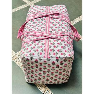 กระเป๋าเดินทางขนาดเล็กแบบถือ, กระเป๋าเดินทางสำหรับวันหยุดสุดสัปดาห์, กระเป๋าผ้าควิลท์ทำมือ, กระเป๋าพิมพ์ลายบล็อกสำหรับค้างคืน, กระเป๋าถือขึ้นเครื่อง - Product Image 2