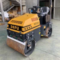 Compacteur vibrant à double tambour lisse de 1,2 tonne, petit, pouvant être conduite, pour asphalte, sol, béton, rouleau compresseur routier avec moteur