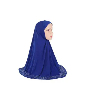 新しいスタイル高品質モスリンスカーフ女性フルカバーヒジャーブボンネットイスラムヘッドスカーフミックス若い女の子