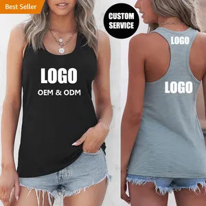 Dear-Lover Logo Kustom OEM ODM Label Pribadi Grosir Lucu Dasar Polos Putih Hitam Kosong Wanita Rajutan Olahraga Tank Top Wanita