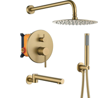 Système de douche 10 pouces haute pression robinet de douche de salle de bain ensemble de mélangeur dissimulé kit de système de douche mural