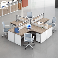 Espace de travail moderne Table de bureau 2 4 6 personnes Personnel Bureau Poste de travail Table en bois Cloison de séparation Bureau modulaire