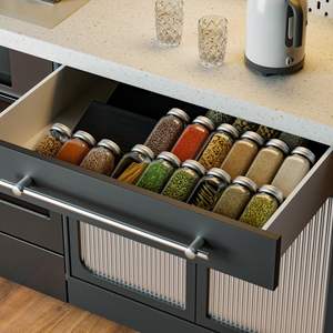 עיצוב מודרני מגירת תבלינים להרחבה אחסון מערכת תבלין תבלין למטבח - Product Image 5