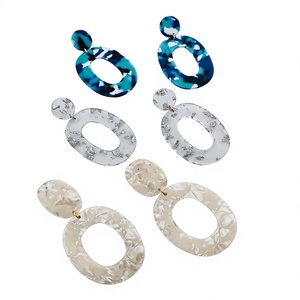 Pendientes Colgantes Clásicos Bohemios de Aro de Resina Morada con Purpurina, Chapados en Oro, con Ganchos Bonitos, Joyería de Moda para Mujer, para Fiesta - Product Image 5