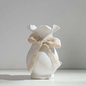 Jarrón de Flores Secas Artístico Blanco, Cerámico, Hidropónico, para Arreglos Florales, <span class=keywords><strong>Gesta</strong></span>, para Sala de Estar, Moderno, Ahorra Agua, Duradero - Product Image 1