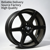 Rines FLowtone de Alta Calidad de 15 Pulgadas 15x6.5, 4x100 ET30, Rines de Aleación Negros para Honda Civic, Fit, City, CRX, Toyota Vios