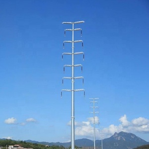 팔각형 전기 아연 도금 강철 전송 폴 30FT 40FT 오버 헤드 전원 라인 폴 타워 - Product Image 5