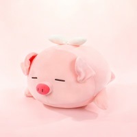 Coussin en peluche personnalisé avec logo, animaux de la ferme, cochon gras, doux et extensible, rose, pour soulager l'anxiété, jouet décoratif pour lit