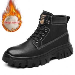 New Arrival Work Boots Trendy Mid-cut Thick-soled Boots for Men - Product Image 6