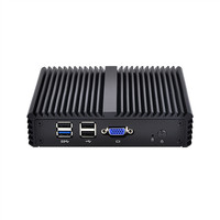 Qotom de baja potencia Quad Core J1900 CPU 4 LAN X86 Barebone Ubuntu PfSense CentOS Fanless Firewall Mini PC