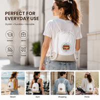 Sac à dos en toile de jute personnalisé avec logo, cordon de serrage, robuste, en gros, OEM