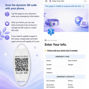 <span class=keywords><strong>Bracelet</strong></span> d'identification avec code QR dynamique gravé pour femmes, perles en nacre, acier inoxydable, gravure personnalisée réglable - Product Image 2