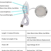Kit Lampu LED Bambu Lab dengan Penutup PC yang Dapat Disesuaikan, Warna Perak, Temperatur Warna 3000K-6000K, Pemasangan di Dinding Dapur, Model Perangkat DIY JT-C608L