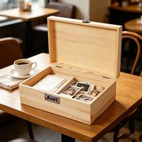 Scatola Quadrata in Legno con Chiusura a Lucchetto e Password, Eco-Compatibile, per Conservazione e Uso Libreria