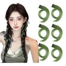 VEVE & MIKI Exte 6pcs Solid <b>Color</b> Touch Mesh Set Artificial <b>Braiding</b> <b>Hair</b> 55CM Length Ware Included - Product Image 1