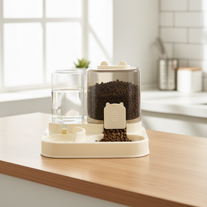 Moderno Dispenser Automatico per Animali Domestici in Plastica con Doppia Ciotola e Supporto Rialzato, Capacità 1,5L, per Cani - Product Image 4