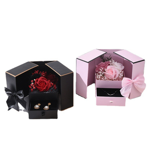Tùy Chỉnh Sang Trọng Hoa Hồng Đôi Cửa Đồ Trang Sức Quà Tặng Ngăn Kéo Hộp Bao Bì Từ Hoa Hộp Cho Valentine Của Ngày <span class=keywords><strong>2025</strong></span> - Product Image 5