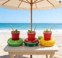 Support de canette flottant gonflable en PVC pour boissons, jouet de piscine pour fêtes à la plage, sous-verres de bar, piscine