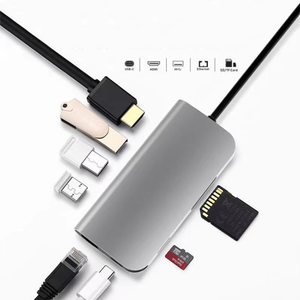 8 cổng trong Hub máy tính Adapter PD sạc 8 in1 Hub USB C RJ45 với HD-MI + USB3.0 * 3 + RJ45 + PD cổng - Product Image 5