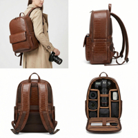 Sac à dos professionnel pour appareil photo reflex numérique en cuir végétalien, compatible avec 6 objectifs, pour ordinateur portable, fabrication en gros, usine OEM/ODM de marques privées