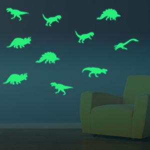Autocollants muraux décoratifs lumineux créatifs en forme de dinosaure, 9 pièces, décor lumineux qui brille dans la nuit, autocollants muraux amovibles en vinyle pour bébé - Product Image 4