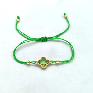 LC20240954 Joyería de Moda al por Mayor, Hecha a Mano, Ajustable, para Niñas y Mujeres, con Dije de Trébol de Cuatro Hojas, Cuerda de Macramé - Product Image 6