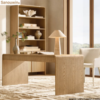 Bureau de direction moderne en bois massif, table de travail minimaliste pour le bureau à domicile